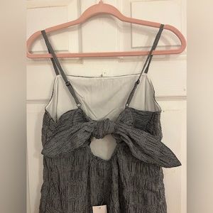 NWT Black/White Gingham Tie Back Dress